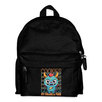Süßes Keks Monster - Kinder Rucksack - Schwarz - Vorne