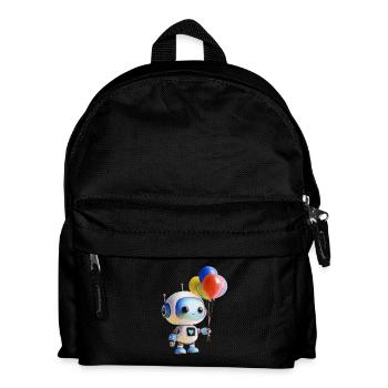 Roboter Luftballon - Kinder Rucksack - Schwarz - Vorne