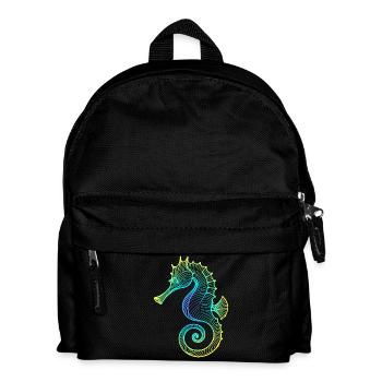 Hippocampe dégradé bleu jaune vert tribal - Sac à dos Enfant - noir - Devant