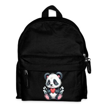 Panda avec cœur - Sac à dos Enfant - noir - Devant