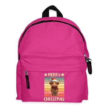 Schottisches Hochlandrind Kuh - Kinder Rucksack - Fuchsia - Vorne