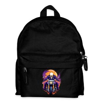 Biker Skelett Biker Schädel Custom Motorrad Sonne - Kinder Rucksack - Schwarz - Vorne