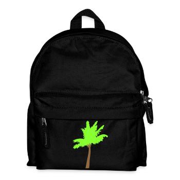 Palme Insel Baum Strand Urlaub Kokosnuss Meer Cool - Kinder Rucksack - Schwarz - Vorne