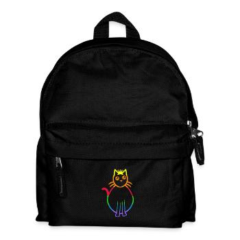LGBT Rainbow Cat Gay Pride Rainbow Flag - Kids' Backpack - black - Front