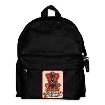Dobermann Du nimmst das Sofa ich den Thron Hund - Kinder Rucksack - Schwarz - Vorne