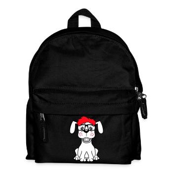 chien nerd hornglasses geek bretelles intelligent drôle - Sac à dos Enfant - noir - Devant