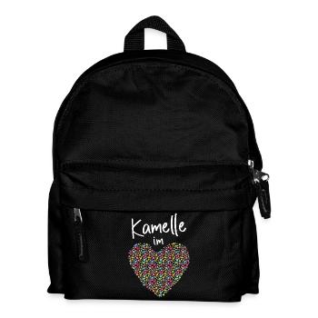 Kamelle im Herz Karneval Köln Konfetti Kölle Alaaf - Kinder Rucksack - Schwarz - Vorne