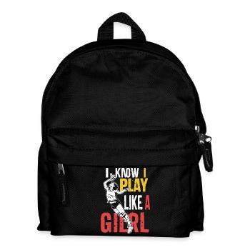 I Know I Play Like A Girl Volleyball for Teen Girl - Kids' Backpack - black - Front