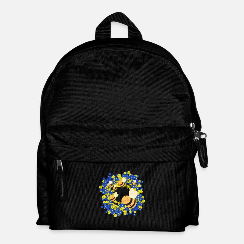 Été Abeilles Abeille Fleurs Fleurs Insecte - Sac à dos Enfant - noir