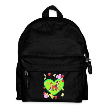 Renard Renards Animaux de la forêt Rétro Enfant Enfants - Sac à dos Enfant - noir - Devant