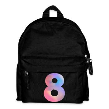 Bunte Zahl 8 - Kinder Rucksack - Schwarz - Vorne