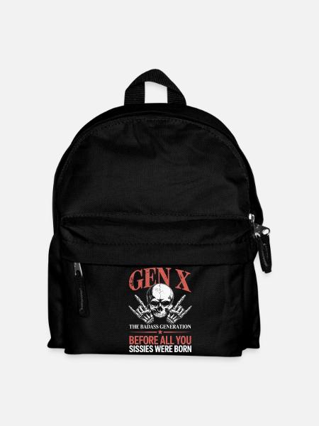 Gen X - The Badass Generation Skull Design - Kinder Rucksack - Schwarz