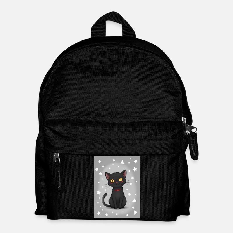 Niedliches Cartoon-Kätzchen - Kinder Rucksack - Schwarz