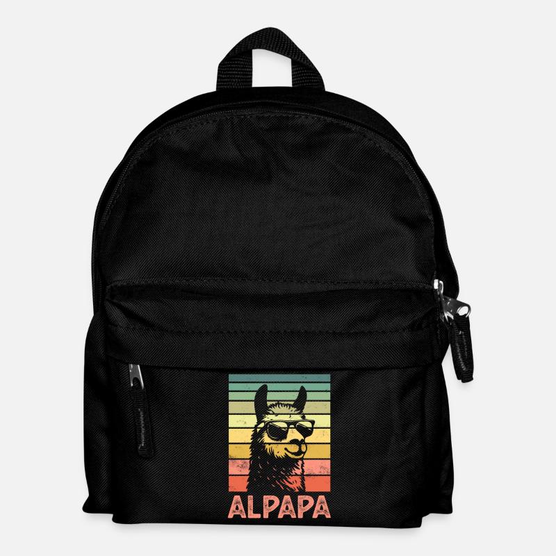 Father Dad Alpaca - Kids' Backpack - black