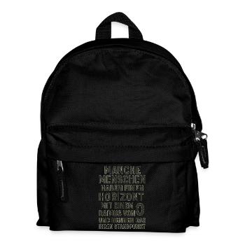 Nullradius-Horizont Standpunkt Spruch - Kinder Rucksack - Schwarz - Vorne