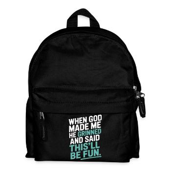 Quand Dieu m’a fait, il a souri ! - Sac à dos Enfant - noir - Devant