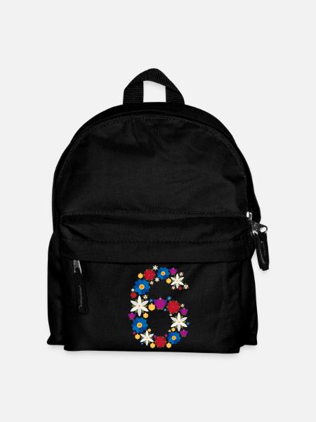 Flowers 6 - Kinder Rucksack - Schwarz
