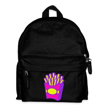 Pommes Pop-Art - Kinder Rucksack - Schwarz - Vorne