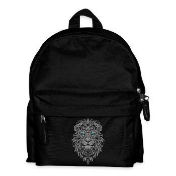 Silver Lion Face Blue Eyes - Kids' Backpack - black - Front