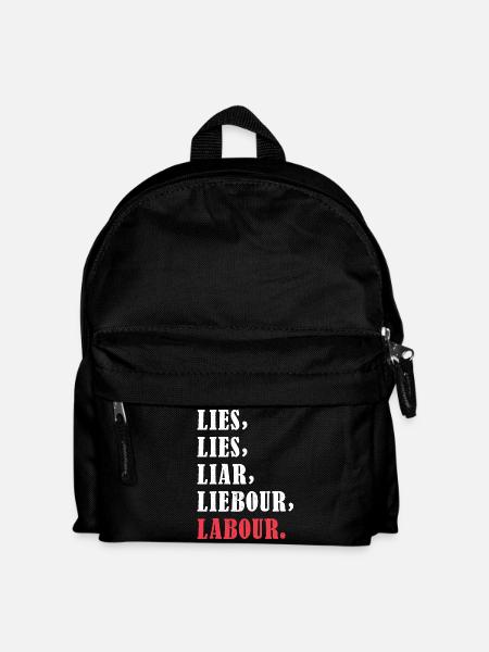 Bold anti-Labour Slogan Typography Design - Kids' Backpack - black