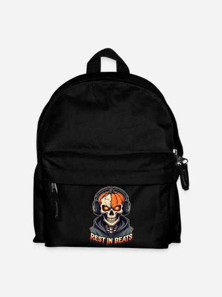 Rest in Beats Skull Hoodie - Kids' Backpack - black