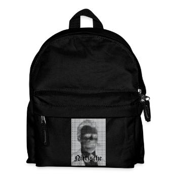 Halftone Philosophical Portrait - Kids' Backpack - black - Front