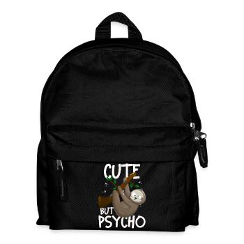 Cute But Psycho Verrücktes Faultier - Kinder Rucksack - Schwarz - Vorne
