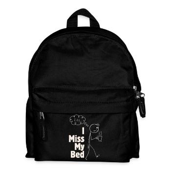 Ich vermisse das Bett – lustige Grafiken mit Kaffee - Kinder Rucksack - Schwarz - Vorne