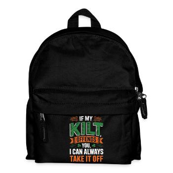 If my kilt bothers me, I can take it off - Kids' Backpack - black - Front