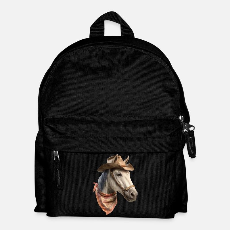 Perd Cowboy - Kinder Rucksack - Schwarz