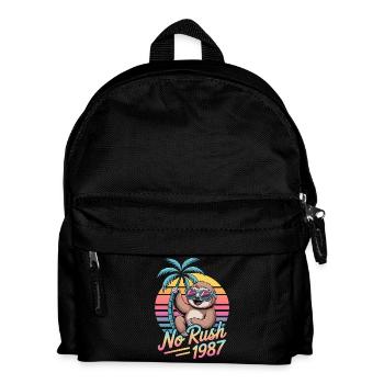 No Rush 1987 Sloth Retro Sunset - Kids' Backpack - black - Front