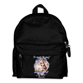 Fuchs Bibelvers Christlich - Kinder Rucksack - Schwarz - Vorne