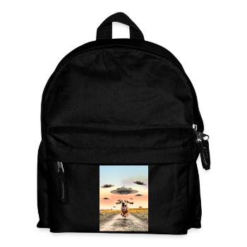 Dog and UFO Gift for Science Fiction Fans - Kids' Backpack - black - Front