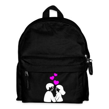 Verliebt Paar Herz - Kinder Rucksack - Schwarz - Vorne