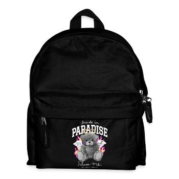 Made in Paradise Bär - Kinder Rucksack - Schwarz - Vorne