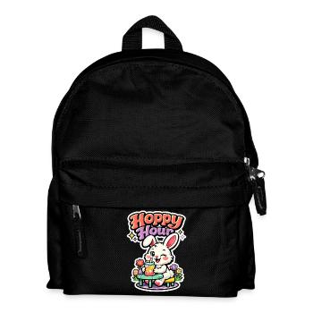 Lapin, j’en ai assez, je vais caresser des lapins - Sac à dos Enfant - noir - Devant