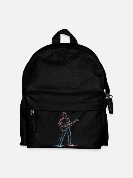 Guitarist Man Playing Guitar Art Print - Kids' Backpack - black