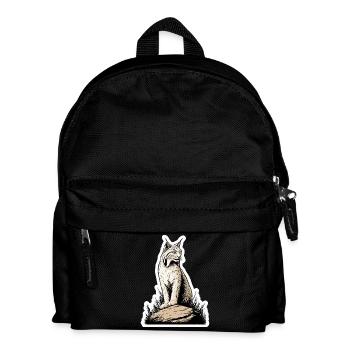 Luchs Felsen Portrait Wildkatze Natur - Kinder Rucksack - Schwarz - Vorne