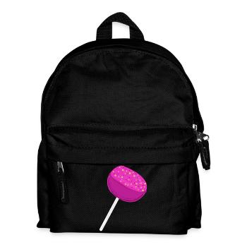 Pink Süßigkeiten Lolli Kinder Kind  - Kinder Rucksack - Schwarz - Vorne