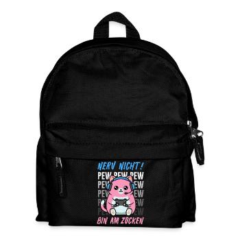 Nerv Nicht Pew Pew Bin Am Zocken Lustige Katze - Kinder Rucksack - Schwarz - Vorne