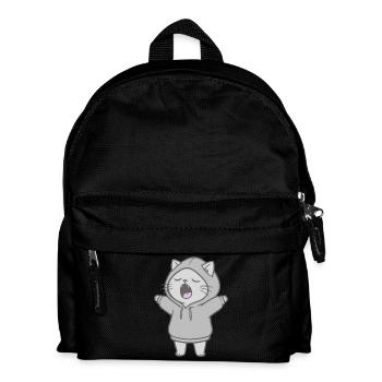 Cat in Hoodie - Kids' Backpack - black - Front
