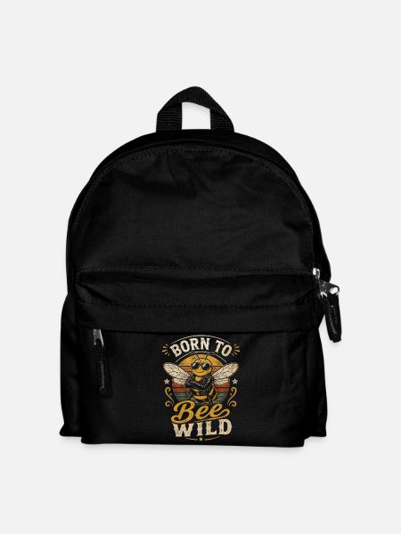 Né de Bee Wild Rétro Biker Bee - Sac à dos Enfant - noir