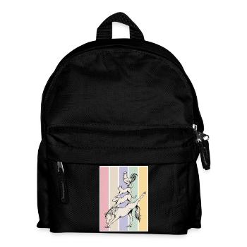 Yoga Tierstapel - Kinder Rucksack - Schwarz - Vorne