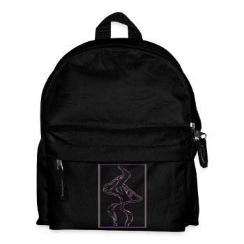 Kissing mouths in rainbow frame - Kids' Backpack - black - Front
