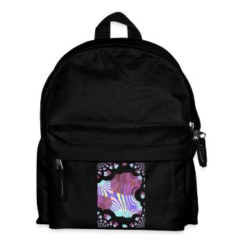 Psychedelic Neon Spiral - Kids' Backpack - black - Front