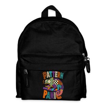 Pattern Panic Chameleon - Kids' Backpack - black - Front