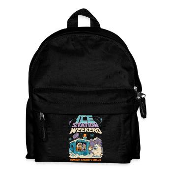 Eisstation Wochenende Winter Humor - Kids' Backpack - black - Front