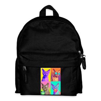 Cats Devon Rex Cat - Kids' Backpack - black - Front
