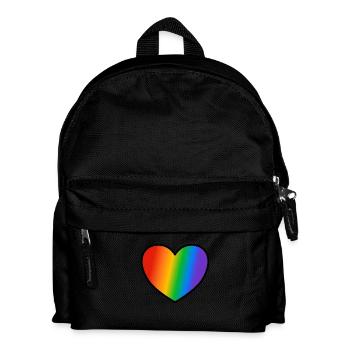 Pride Flagge Herz - Kinder Rucksack - Schwarz - Vorne