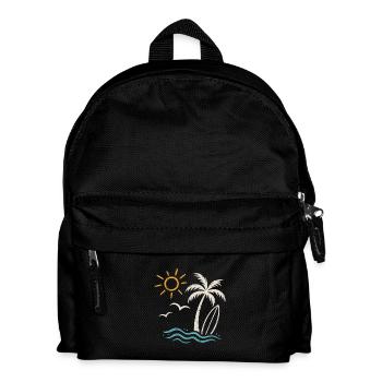 Summer Beach Surf – Palm, Waves & Sun - Kids' Backpack - black - Front